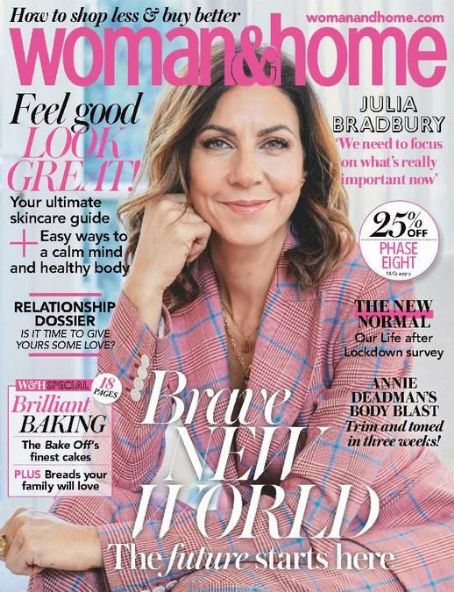 Julia Bradbury, Woman & Home Magazine September 2020 Cover Photo ...