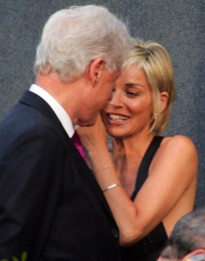 Bill Clinton and Sharon Stone