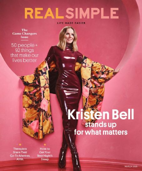 Kristen Bell, Real Simple Magazine March 2023 Cover Photo - United States