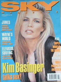 Kim Basinger, Sky Magazine Magazine June 1992 Cover Photo - United Kingdom