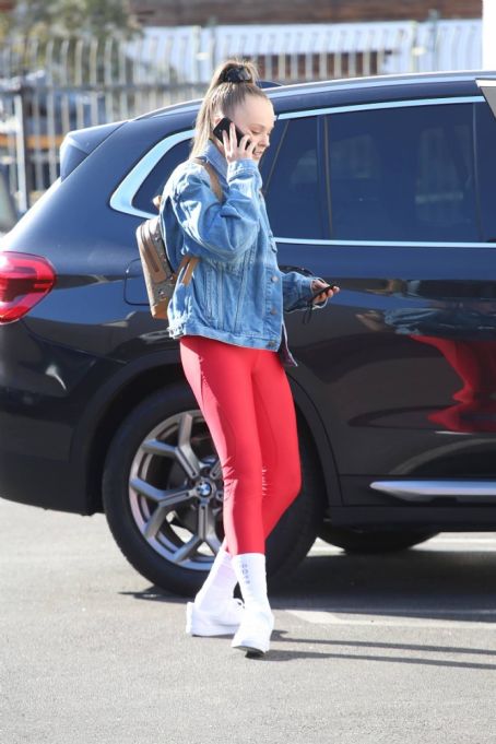 Jenna Johnson – In red leggings seen at the dance studio in Los Angeles