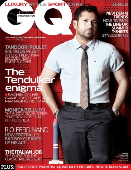 Sachin Tendulkar, GQ Magazine June 2009 Cover Photo - India