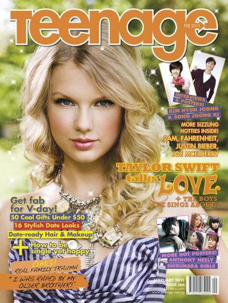 Taylor Swift, Teenage Magazine February 2011 Cover Photo - Singapore