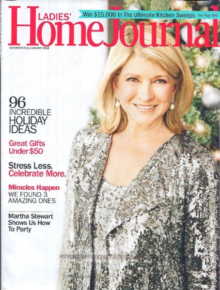 Martha Stewart, Ladies Home Journal Magazine January 2012 Cover Photo ...