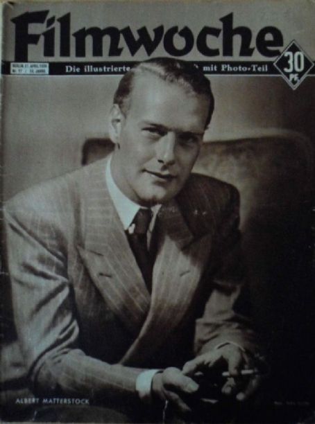 Albert Matterstock, Filmwoche Magazine 27 April 1938 Cover Photo - Germany