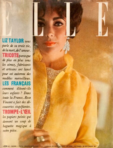 Elizabeth Taylor - Elle Magazine Cover [France] (29 September 1961)
