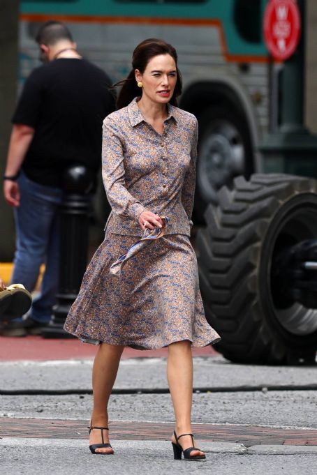 Lena Headey – on set of ‘White House Plumbers’ in Poughkeepsie – New York