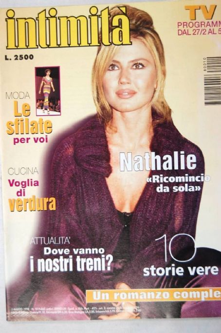 Nathalie Caldonazzo, Intimita' Magazine 05 March 1998 Cover Photo - Italy