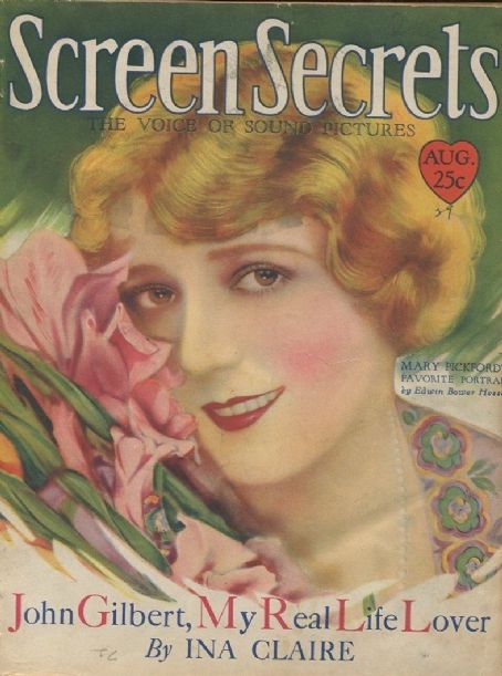 Mary Pickford - Screen Secrets Magazine Cover [United States] (August 1929)