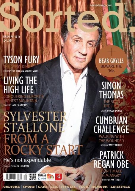 Sylvester Stallone, Sorted Magazine March 2016 Cover Photo - United Kingdom