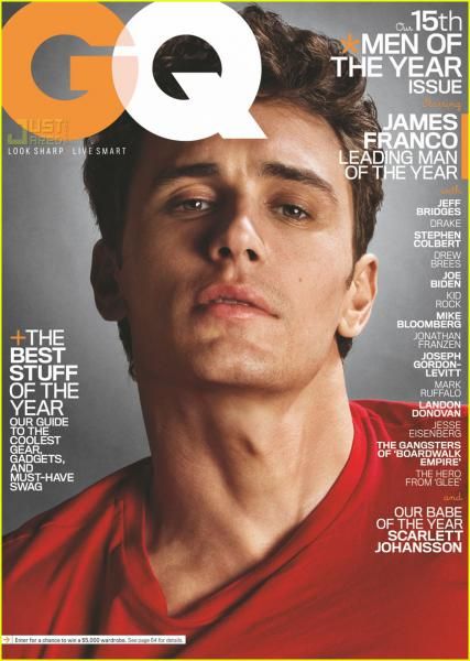 James Franco, GQ Magazine 03 December 2010 Cover Photo - United States