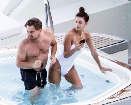 Camila Morrone in White Swimsuit with Leonardo DiCaprio on holiday in Positano