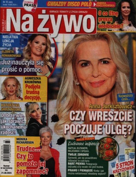 Anna Jurksztowicz, Na żywo Magazine 14 August 2024 Cover Photo - Poland