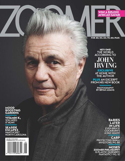 John Irving, Zoomer Magazine May 2012 Cover Photo - Canada