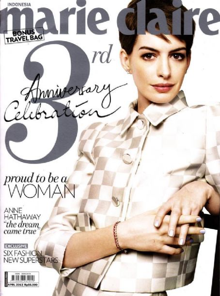 Anne Hathaway, Marie Claire Magazine April 2013 Cover Photo - Indonesia