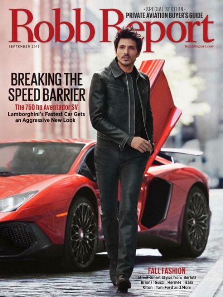 Andrés Velencoso - Robb Report Magazine Cover [United States] (September 2015)