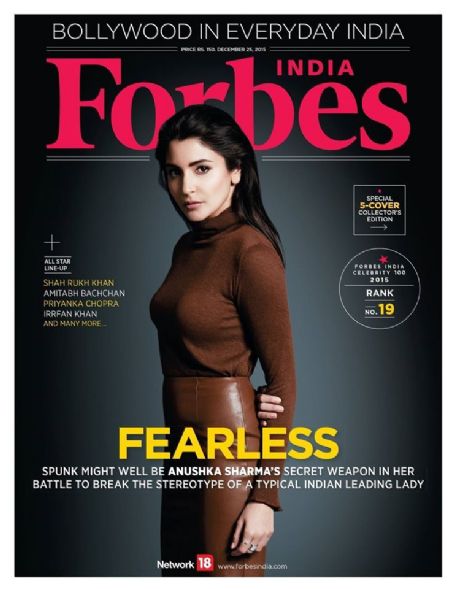 Anushka Sharma, Forbes Magazine 25 December 2015 Cover Photo - India