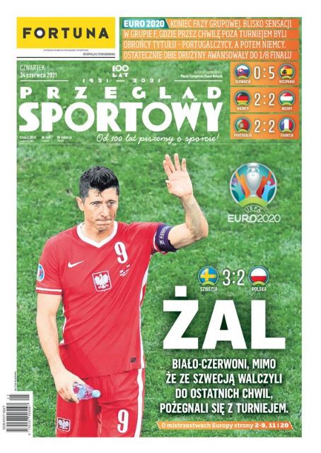 Robert Lewandowski Przegląd Sportowy Magazine 24 June 2021 Cover Photo Poland 