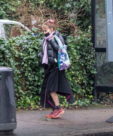 Helena Bonham Carter – Wear quirky fashion as she shops for groceries in North London