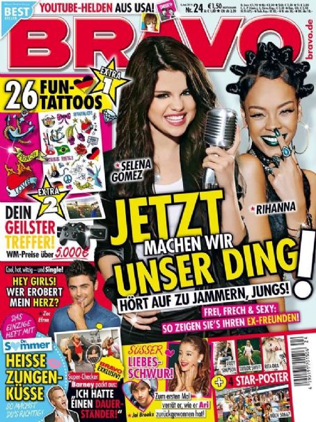 Rihanna, Selena Gomez, Bravo Magazine 04 June 2014 Cover Photo - Germany