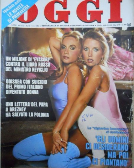 Maria Giovanna Elmi Roberta Giusti Oggi Magazine 08 March 1981 Cover Photo Italy