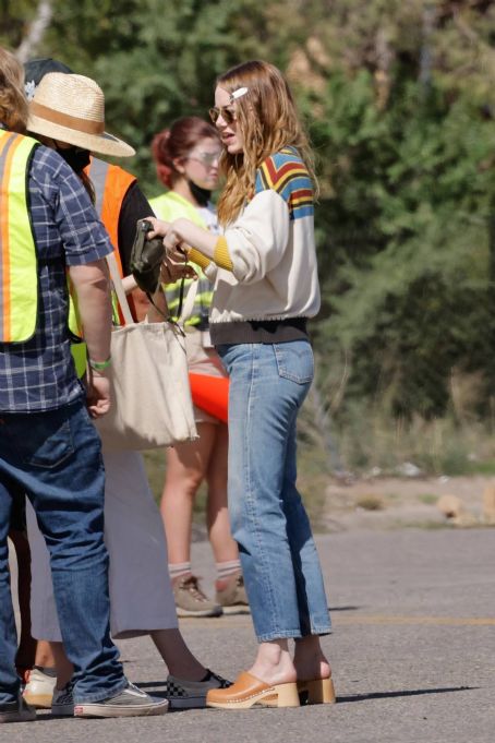 Emma Stone on Set of the Curse in Santa Fe June 8, 2022 – Star Style