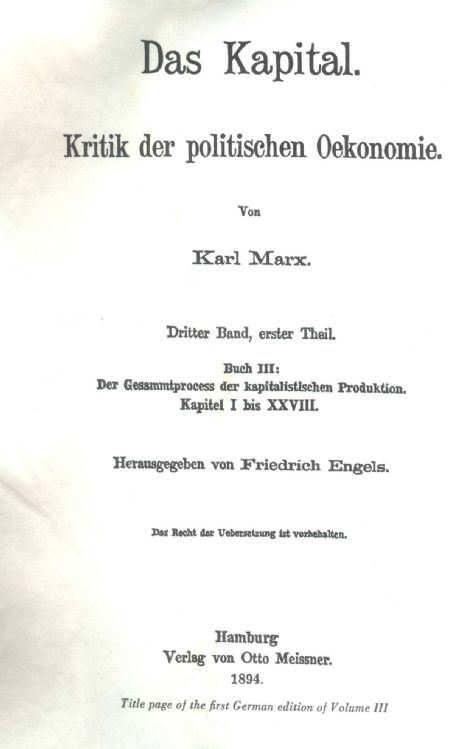 Capital, Volume III