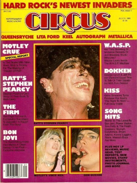 Stephen Pearcy, Circus Magazine 30 June 1985 Cover Photo - United States