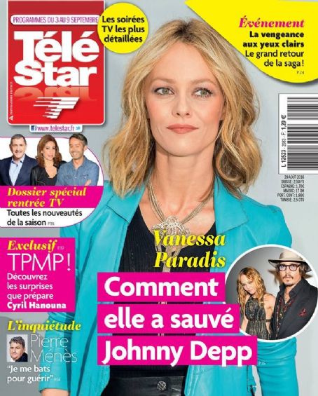 Vanessa Paradis, Télé Star Magazine 03 September 2016 Cover Photo - France