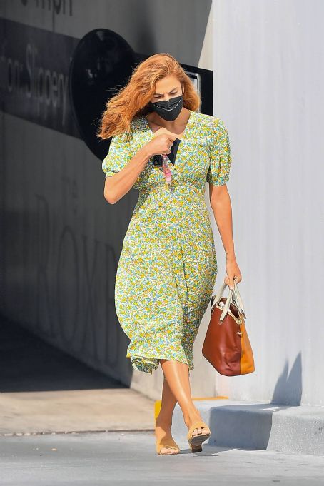 Eva Mendes – In a floral dress as she steps out in Beverly Hills