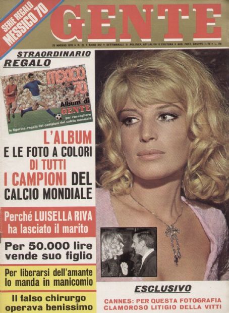 Monica Vitti, Gente Magazine 25 May 1970 Cover Photo - Italy