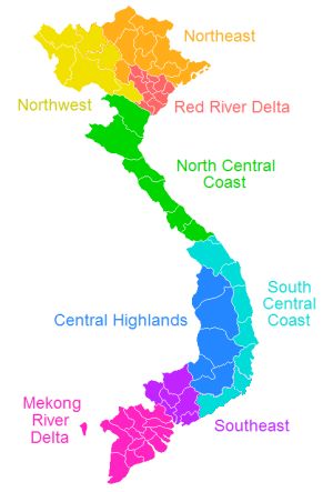 Northern and southern Vietnam