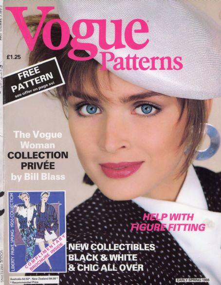 Alexa Singer, Vogue Patterns Magazine March 1986 Cover Photo - United ...