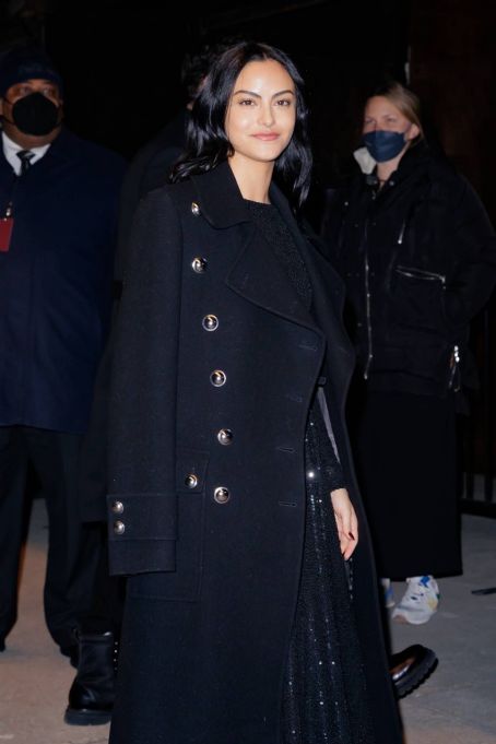 Camila Mendes – In all black arrives to the Michael Kors fashion show during NYFW