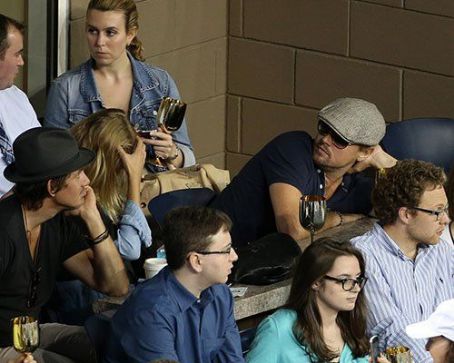 Leonardo DiCaprio, Lukas Haas and Toni Garrn showed up at the 2013 US Open Tennis Championship in New York City yesterday (September 3)