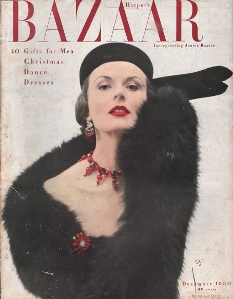 Harper's Bazaar Magazine December 1950 Cover Photo - United States