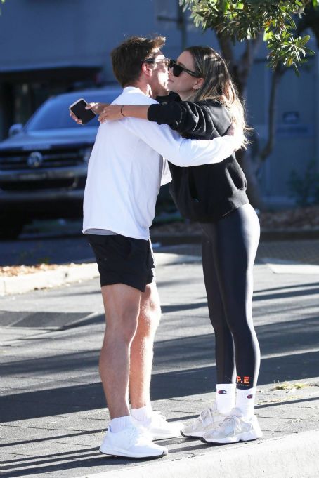 Renee Bargh in Black Tights at Bondi Beach