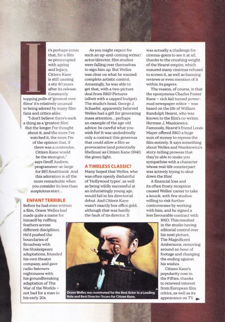 Citizen Kane - Yours Retro Magazine Pictorial [United Kingdom] (23 September 2021)