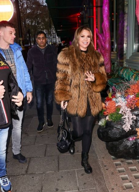 Danielle Lloyd – Wearing a faux fur coat as she celebrates her 39th ...