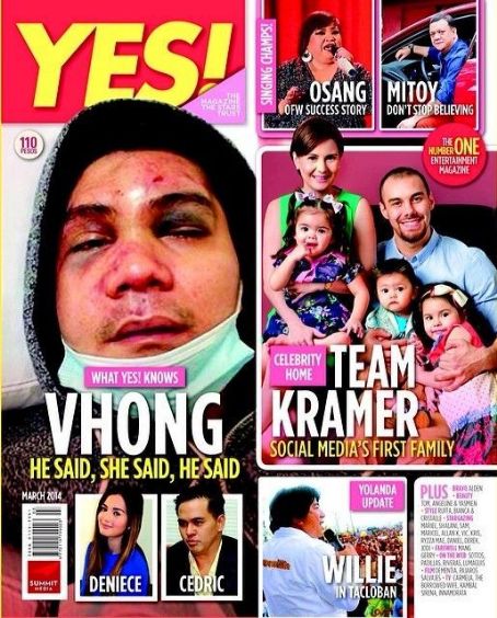 Vhong Navarro, Chesca Garcia, Doug Kramer, Willie Revillame - Yes Magazine Cover [Philippines] (March 2014)