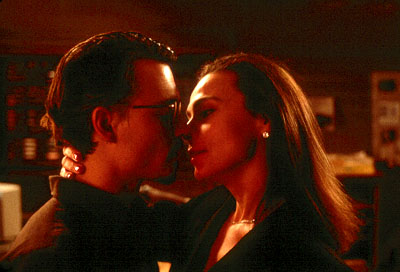 Johnny Depp as Corso and Lena Olin as Liana in Artisan's The Ninth Gate - 2000