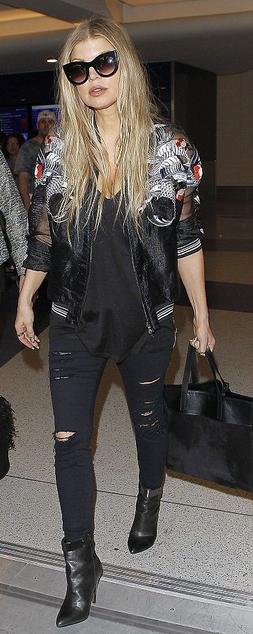 Fergie wears Saint Laurent - Lax Airport April 24, 2014