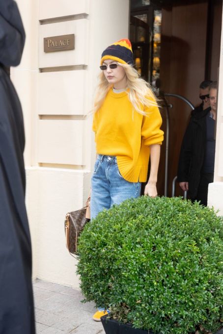 Gigi Hadid – Seen while leaving her hotel in Paris