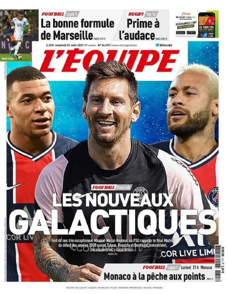 Neymar - L'equipe Magazine Cover [France] (13 August 2021)