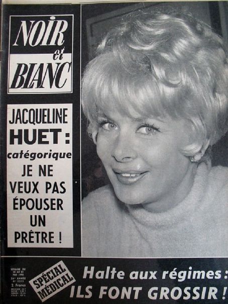 Jacqueline Huet Noir Et Blanc Magazine 25 May 1970 Cover Photo France 