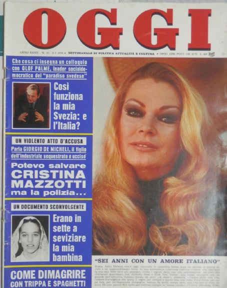 Anita Ekberg - Oggi Magazine Cover [Italy] (8 March 1976)