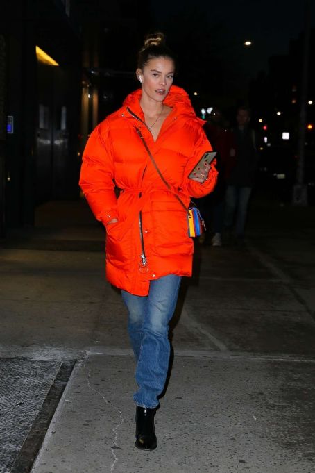 Nina Agdal in Red Jacket – Out in New York City | Nina Agdal Picture ...