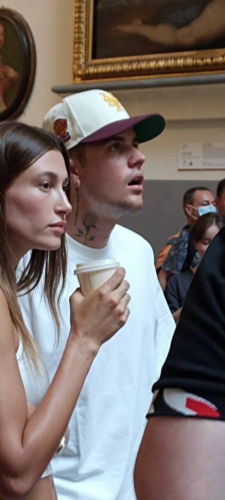 Hailey Bieber – Seen at the Accademia Gallery in Florence