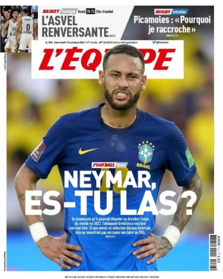 Neymar - L'equipe Magazine Cover [France] (13 October 2021)