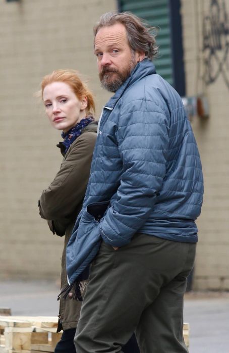 Jessica Chastain – With Peter Sarsgaard on set of ‘Untitled Film Project’ in New York